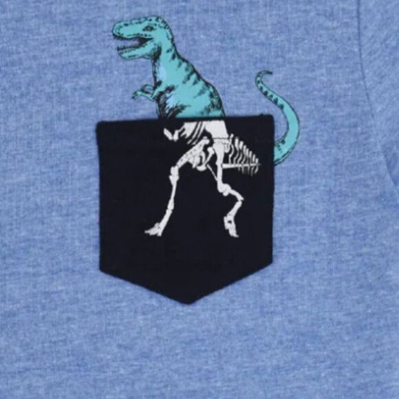 Andy and Evan Blue Dinosaur pocket tee NWT size 2T - Picture 2 of 6